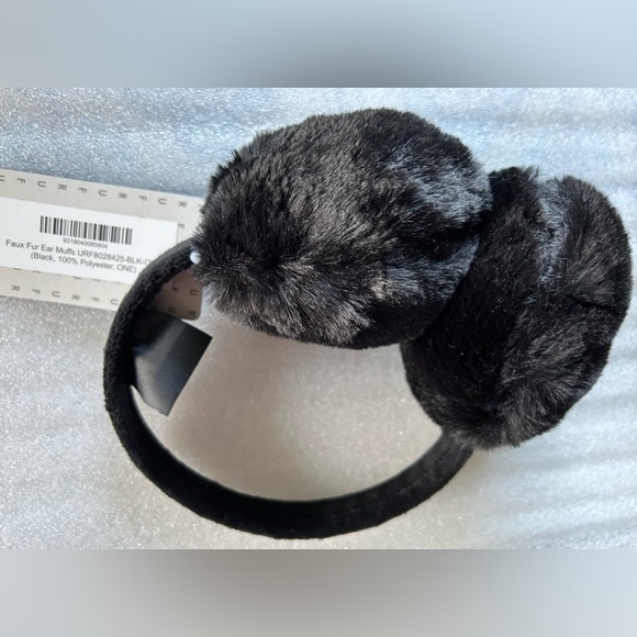 FUR by URF - Black Faux Fur Ear Muffs - Picture 3 of 6